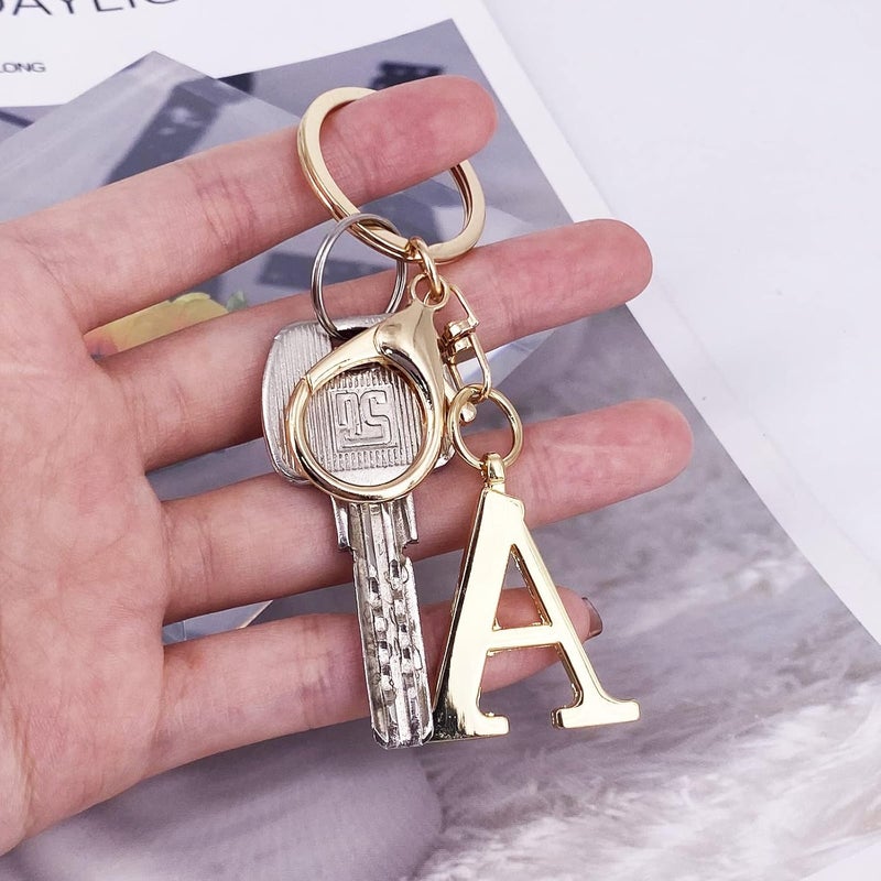LAXPICOL Gold Letter A-Z Keychain for Women Bag Charms Purse Charms For Handbags Metal Alphabet Initial Letter Keychain - Image 4